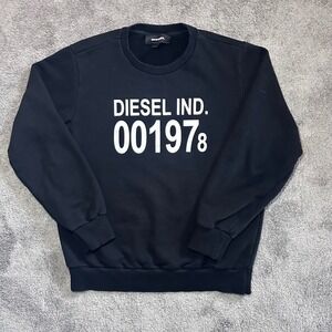 Diesel Sweatshirt Mens Medium Black Diesel Ind 001978 Graphic Crew Neck Pullover